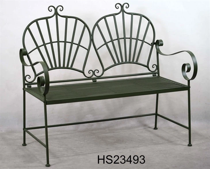Outdoor Bench Metal With Floral Back