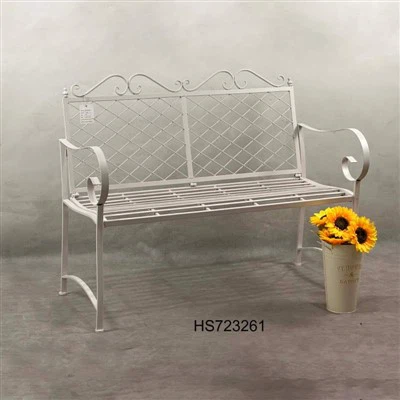 Bangku Taman Besi Cor Putih